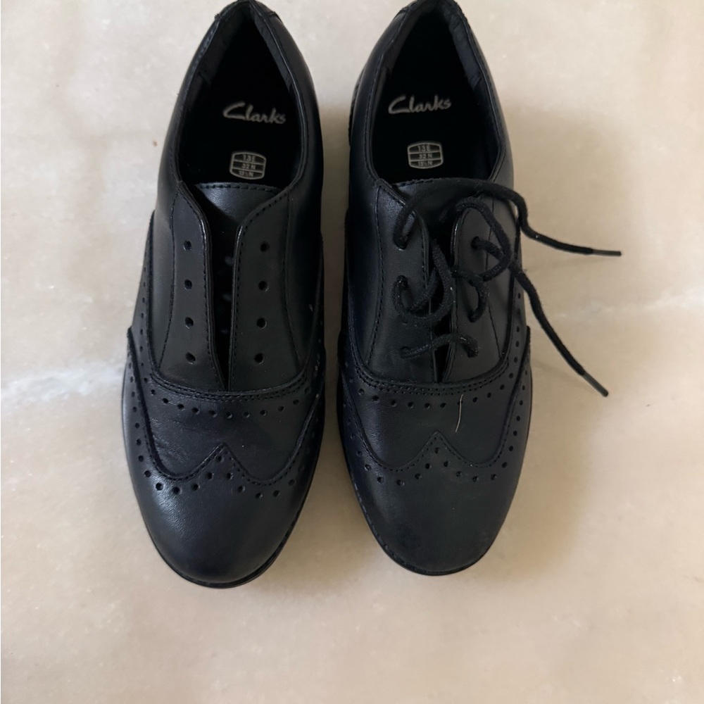 Clarks Classic Black Oxfords (child)